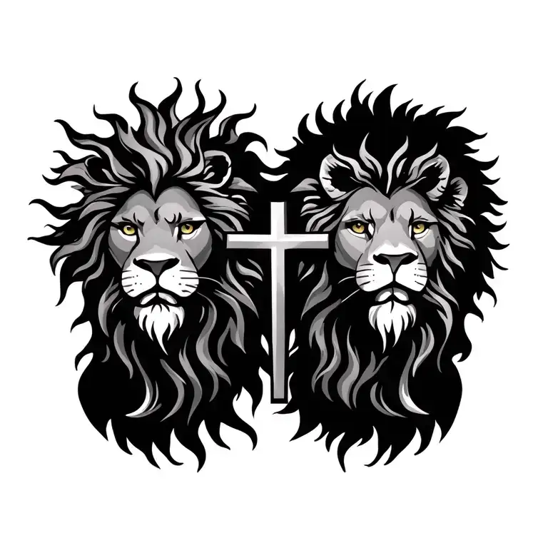 Sun And Lion With Cross