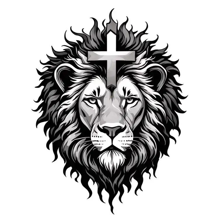 Sun And Lion With Cross