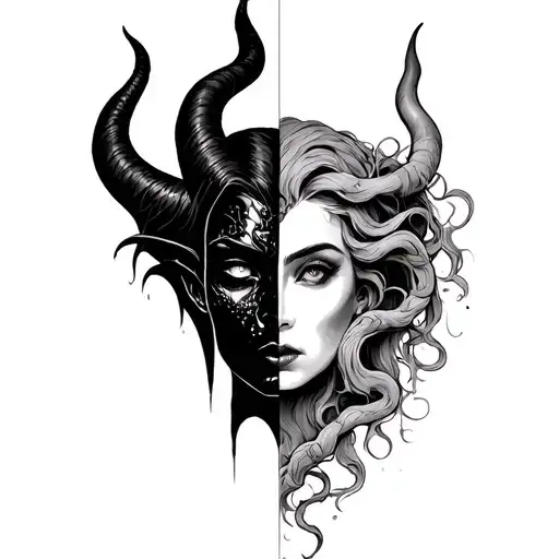Half Maleficent And Half Medusa Head