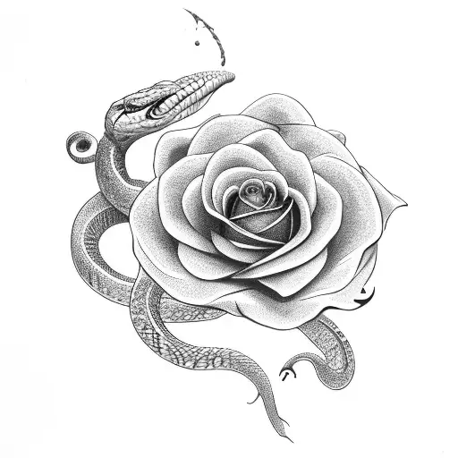 Snake With Rose Above It