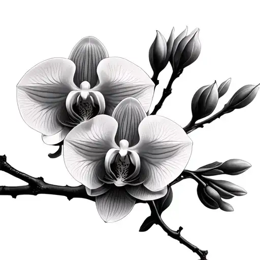 A Realistic Orchid Tree Branch