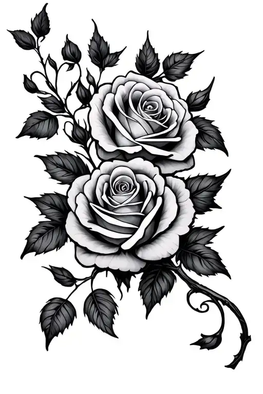 Roses With Vine Thin Long