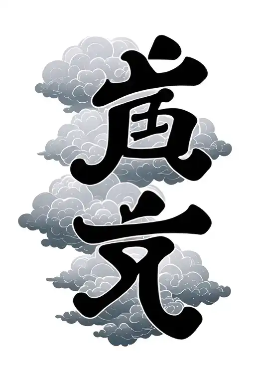 Love Ping Xi Letters With Cloud Background