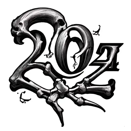 The Word Bones Inside Of The Number 2024