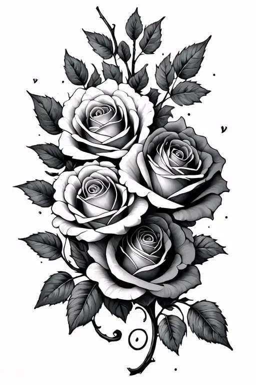 Roses Spaced Out With Vine In Between Each Other For Forearm