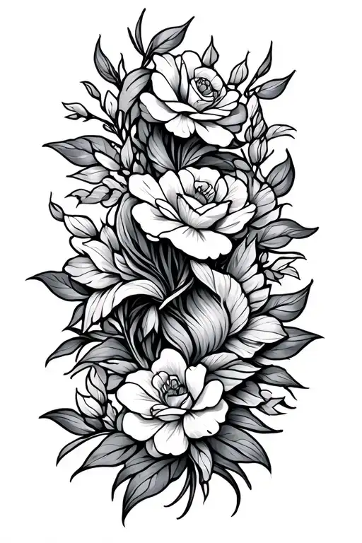 12 Inch Elongated Tattoo Design That Will Fit From Elbow To Wrists