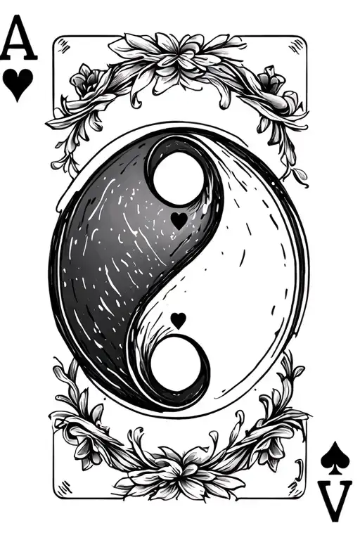 Ace Of Hearts Yin Yang Symbol