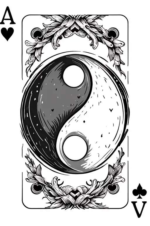 Ace Of Hearts Yin Yang Symbol