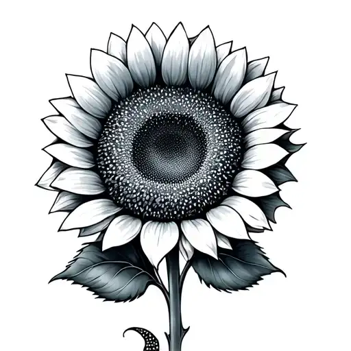 Semicolon Within Sunflower Blooming