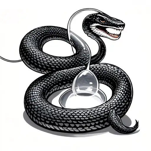 Cybersecurity Snake Hour Glass