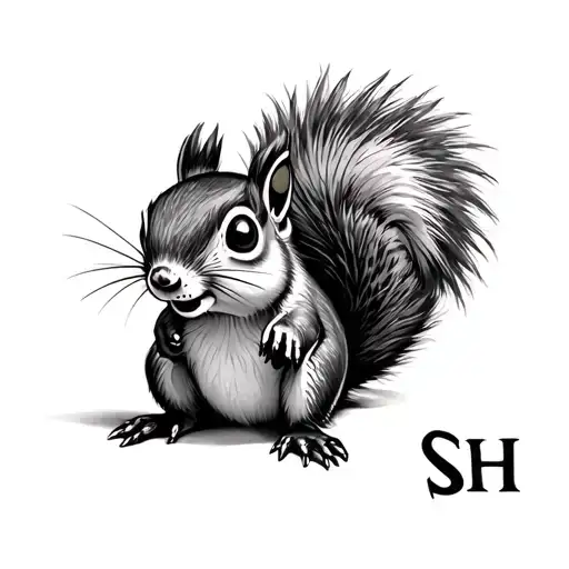 Dead Squirrel But Funny With Sh Initials Hidden In It