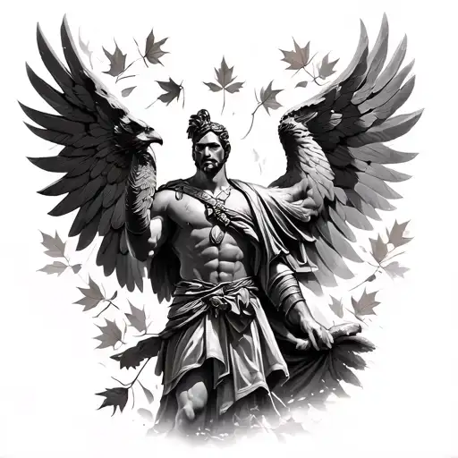 Leonidas Leading His Army Eagle Bright Fall Leaves