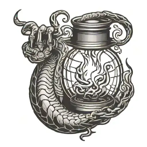 Witch Hand Snake Lantern Dawn Flame