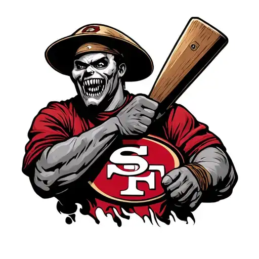 Scary Miner Holding 49Er Logo