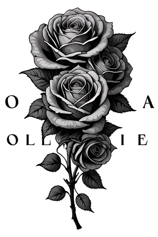 Olivia Name With Roses Intertwined
