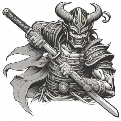 Demon Samurai With Sword