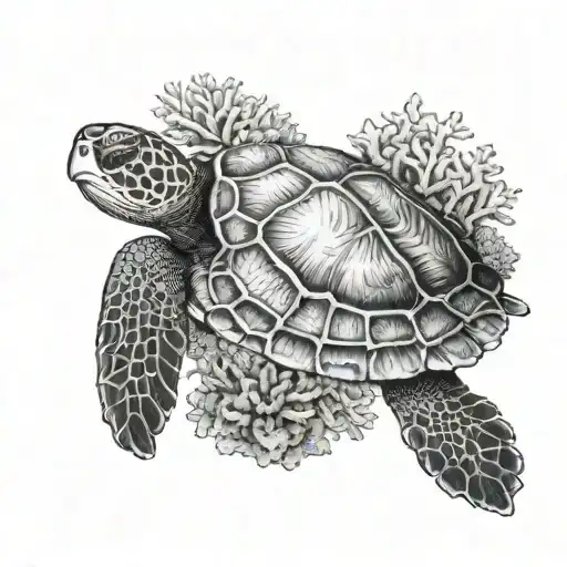 Corals Seashells Octipus Sea Turtle