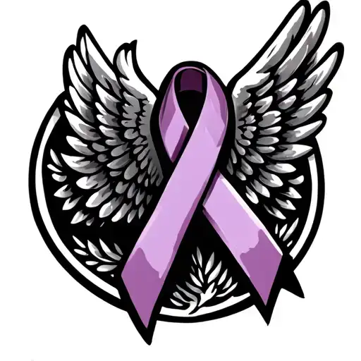 Pancreatic Cancer Ribbon With Wings For Papa