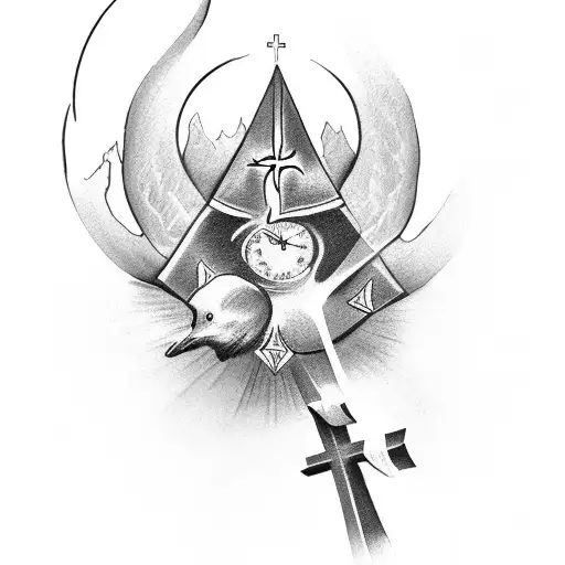 Faith Tattoo With Cross And Cardinal