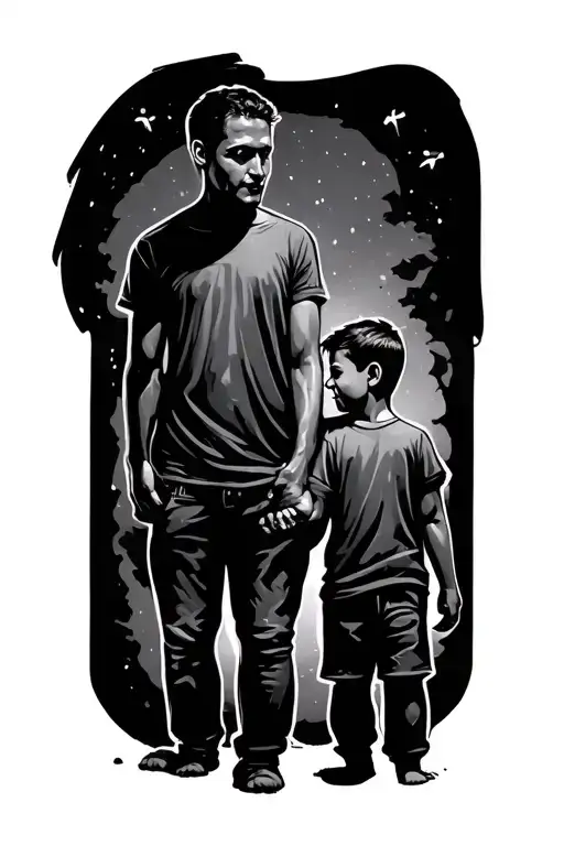 Dan And Son Holding Hands