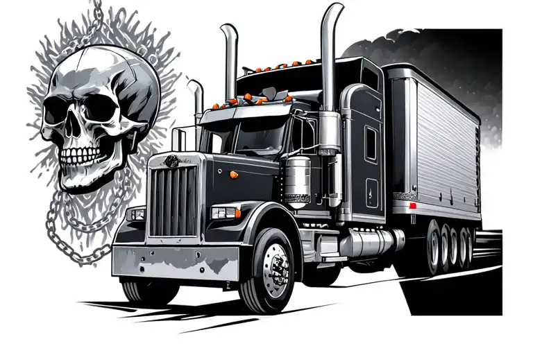 Truck Driver Skull With Chains