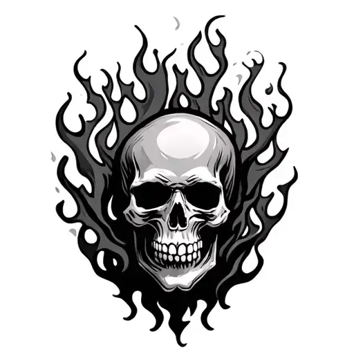 Skull And Flames Left Arm