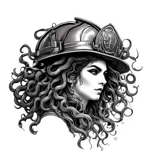 Draw A Tattoo For A Firefighter Featuring Medusa