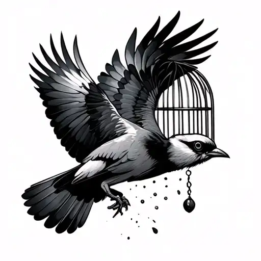 Bird Flying Out Of Cage