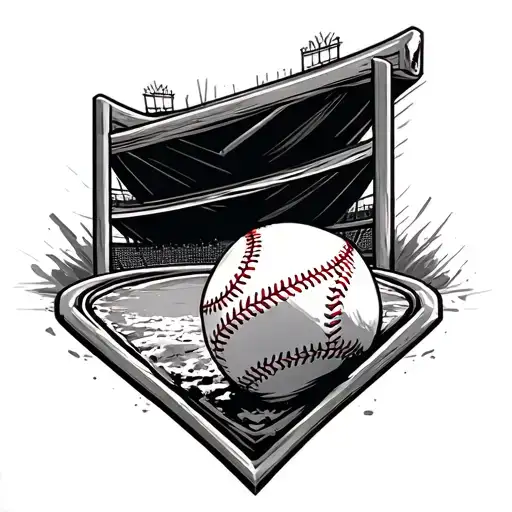 Baseball Home Plate Black And White