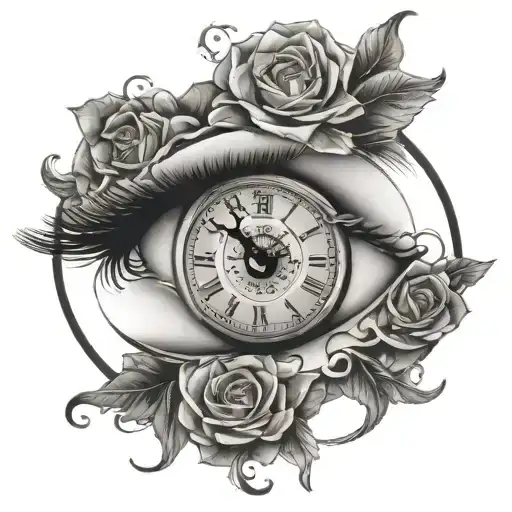 Girl Eyes Time Clock