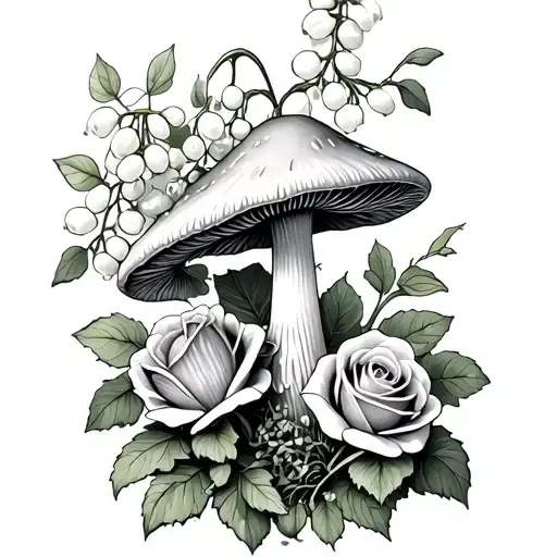 Mushrooms Lily Of The Valley Roses Hawthorn Honeysuckle