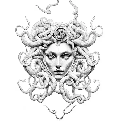 Medusa Goddess With Fashion Logos