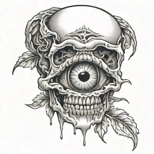 Crying Eye Popping Out Of Skull