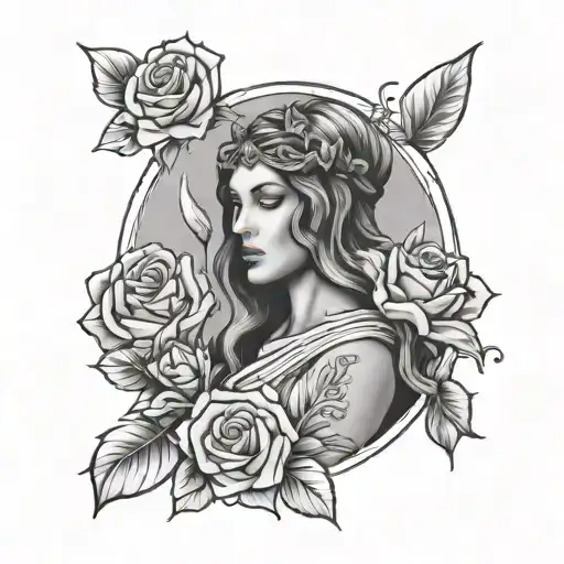 Greek Goddess With Roses Freya Norse Goddess With Lilies