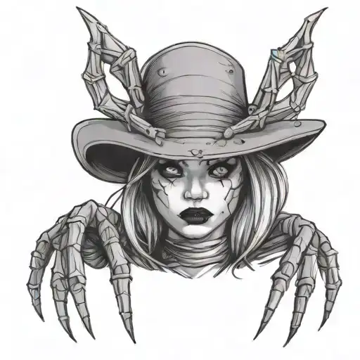 A Woman Wearing A Spider Hat
