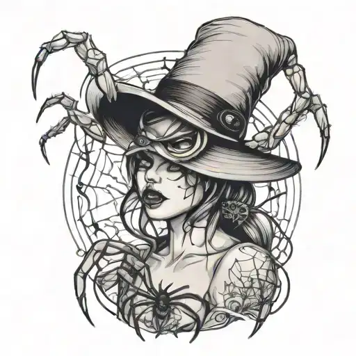 A Woman Wearing A Spider Hat