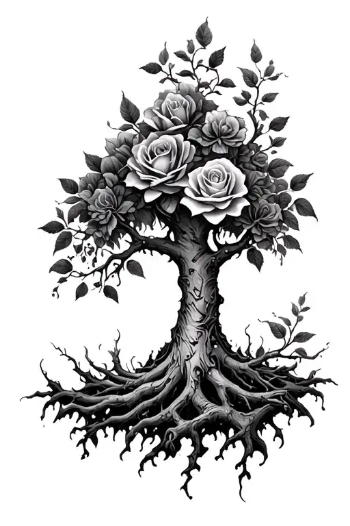 Poison Tree Of Life And Roses Growing