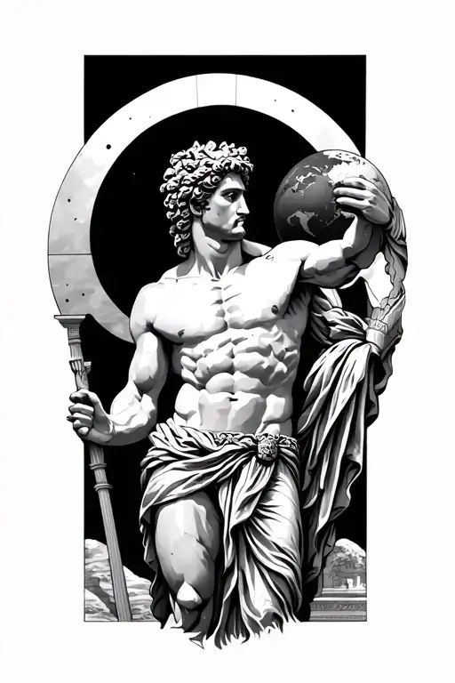 Greek God Atlas Holding The Earth