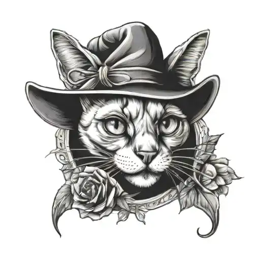 Witchy Black Cat Skull