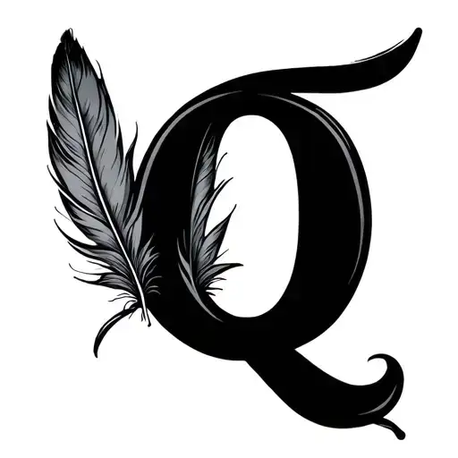 Letter Q And Feather