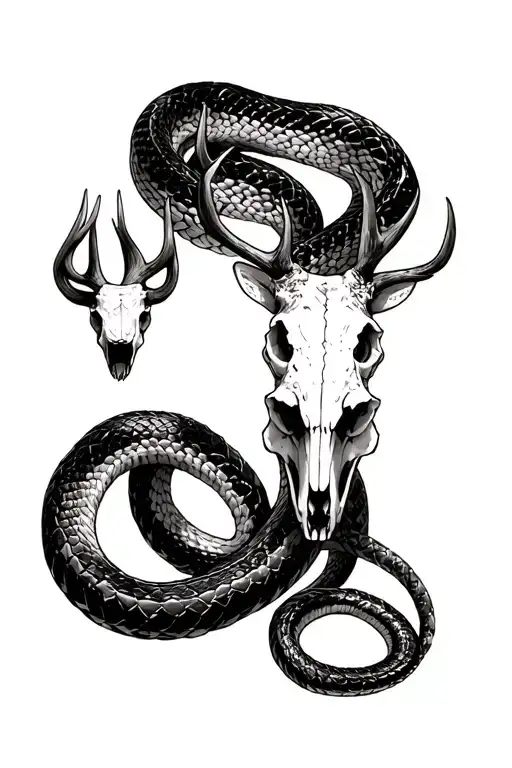 Rattlesnake With Deer Skull Inside