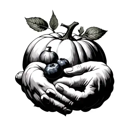 Blueberry And Pumpkin Holding Hands