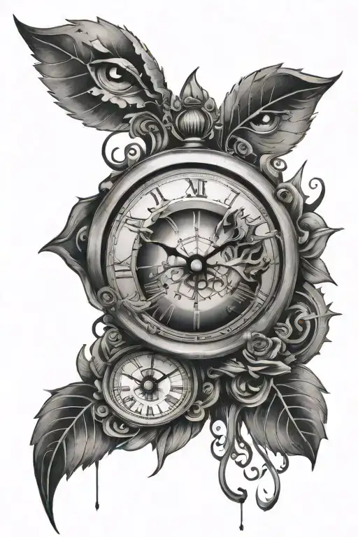 Clock And Eyes Surrounded