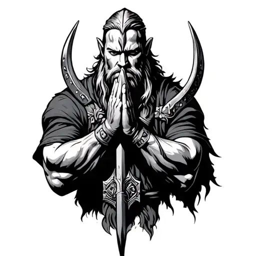 Viking Warrior Praying