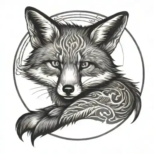 Fox Full Body In Circle