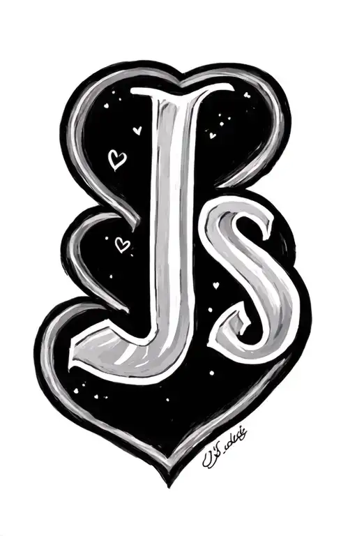 Initals Js With A Love Heart Going Around It