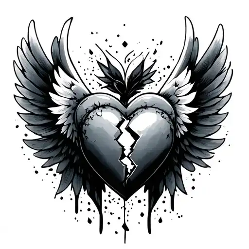 Broken Heart With Wings And