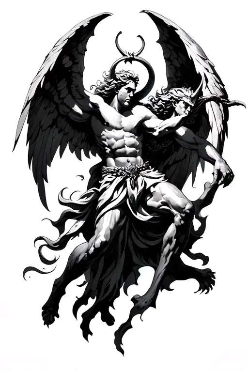 Archangel Michael Fighting Satan