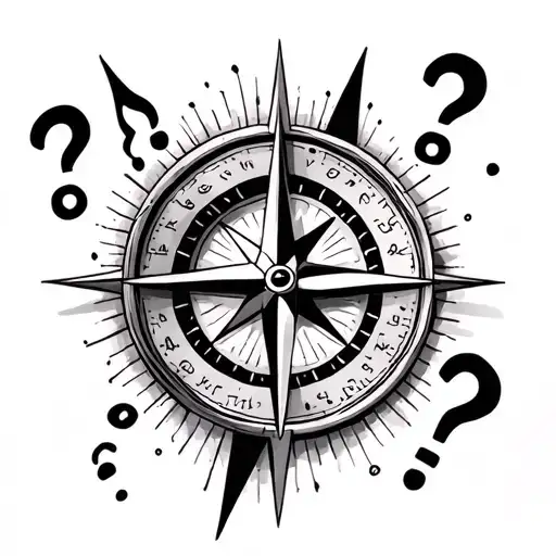 Compass With Question Marks