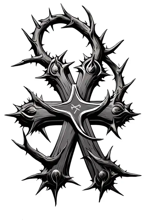 Christian Cross With Thorns